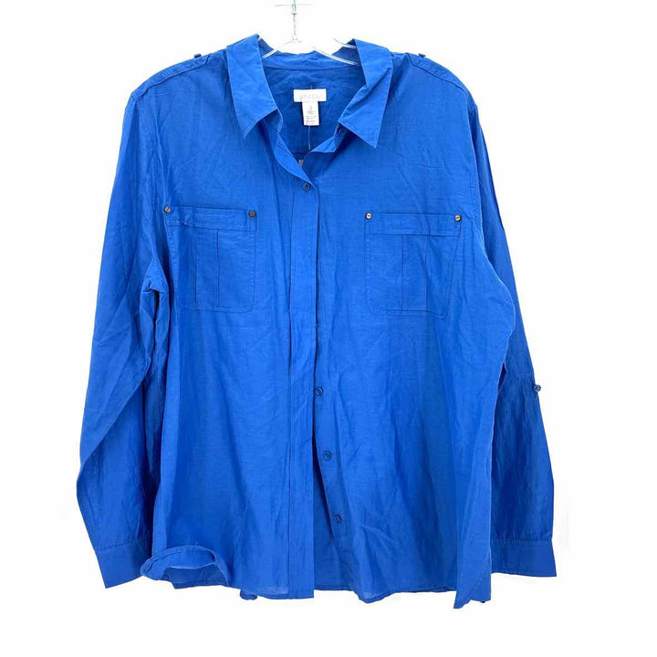 Size 3 Chico's Royal Blue Cotton Shirt