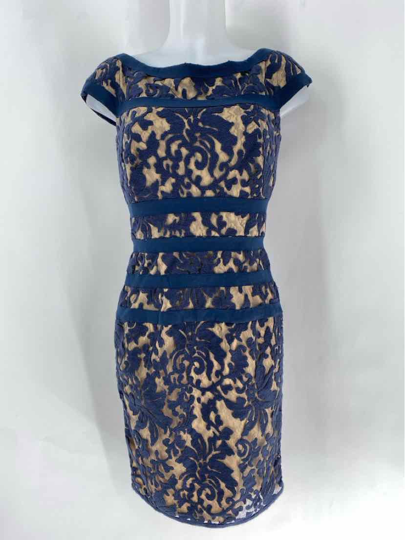 Size 4 TADASHI SHOJI Navy Lace Dress