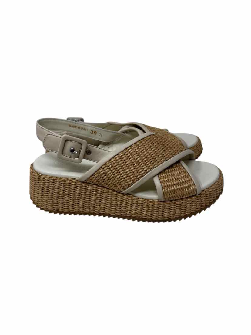 Shoe Size 38.5 M.GEMI Tan Leather Sandals