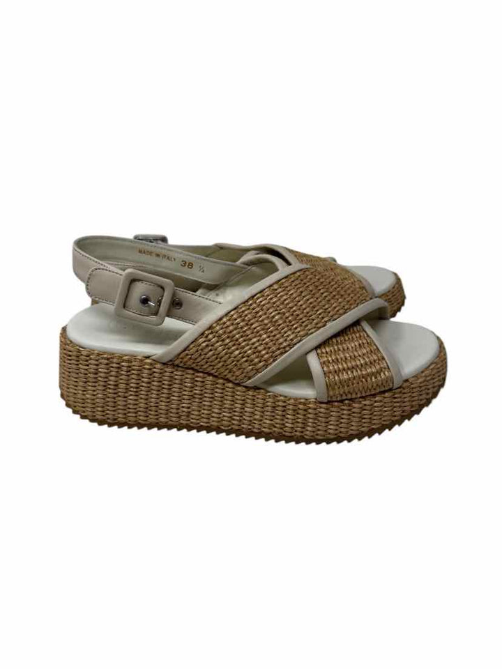 Shoe Size 38.5 M.GEMI Tan Leather Sandals