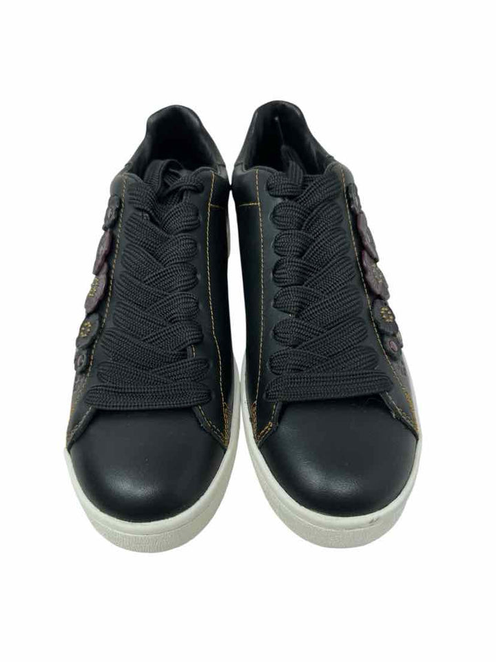Shoe Size 8 Coach Black Leather Sneakers