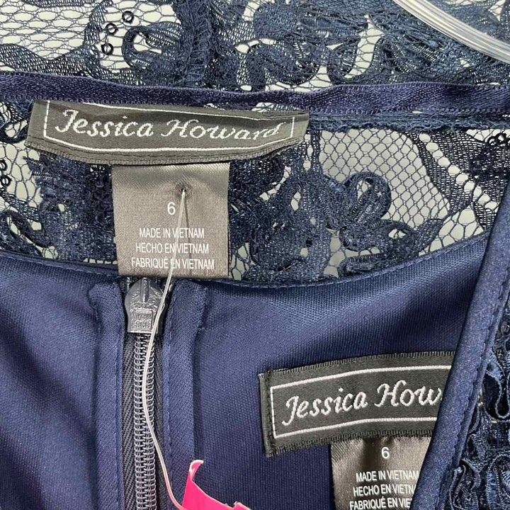 Size 6 JESSICA HOWARD Navy Lace PROM