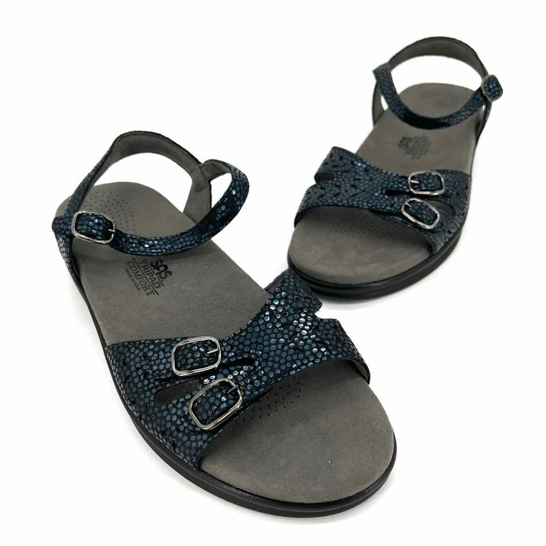 Shoe Size 9 SAS Navy Leather Sandals
