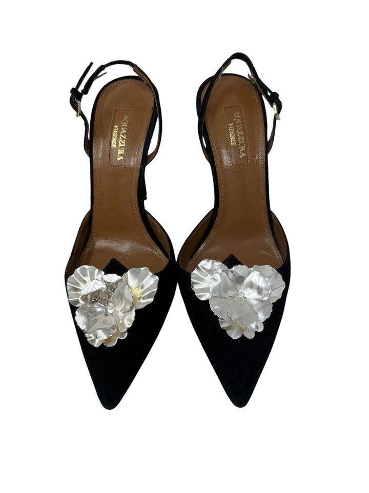Shoe Size 37 AQUAZZURA Black Suede Pumps