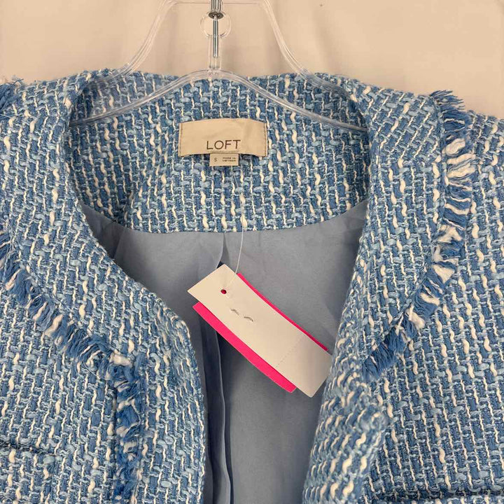 Size S Ann Taylor Blue Tweed Blazer
