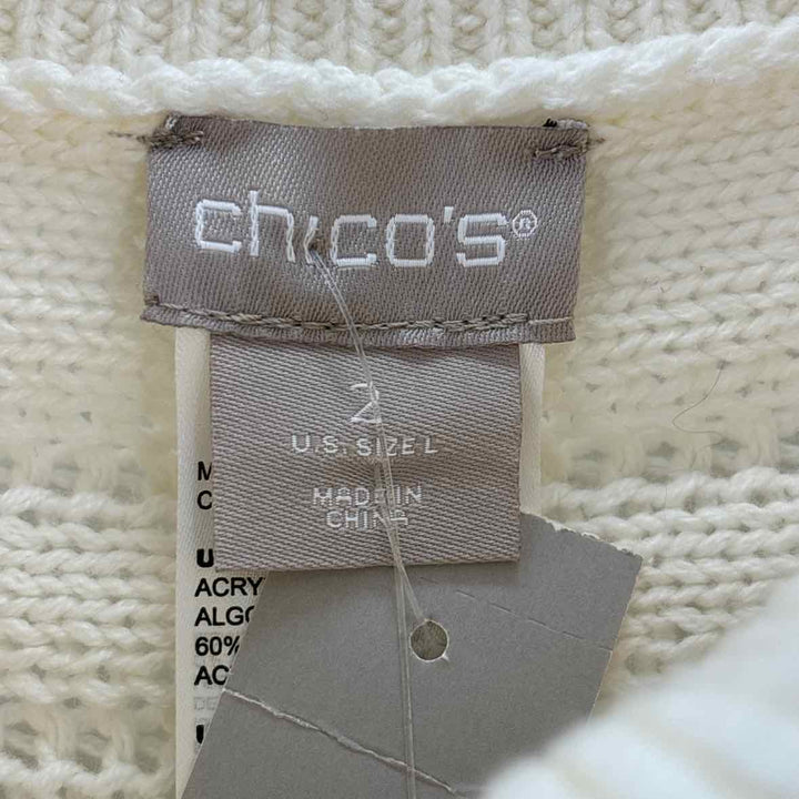 Size L Chico's Ivory Knit Sweater