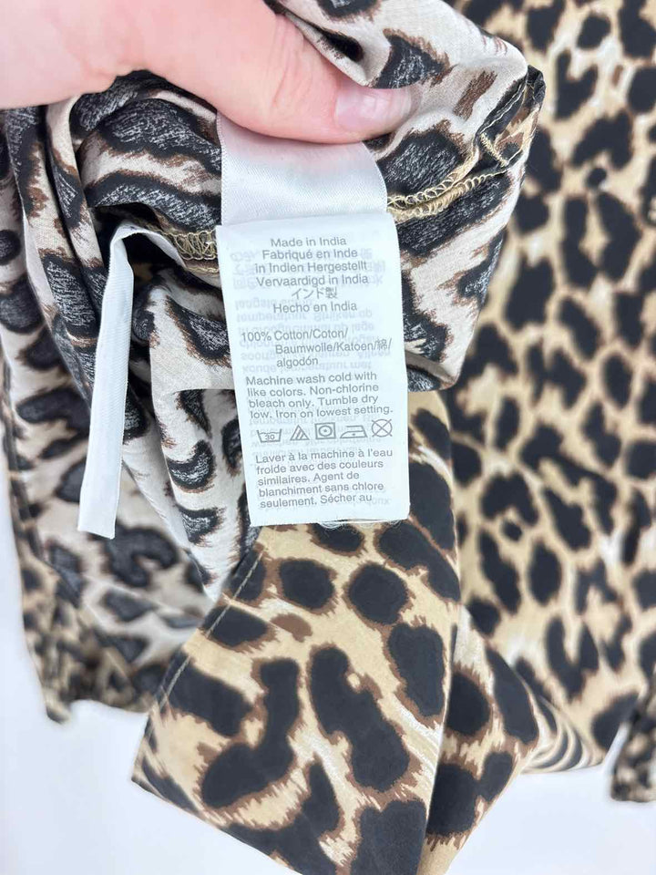 Size XS J Crew Brown Print Shirt