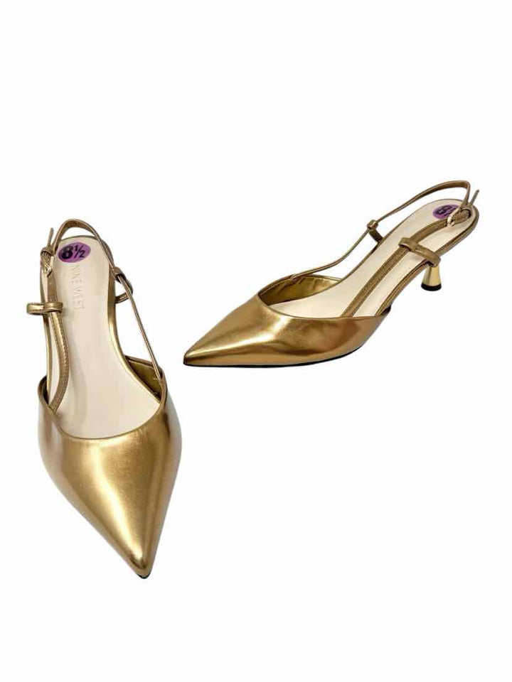 Shoe Size 8.5 Nine West Gold Leather Pumps