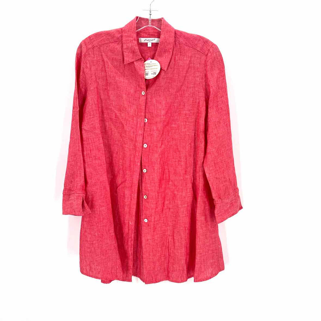 Size 2 FOXCROFT Red Linen Shirt