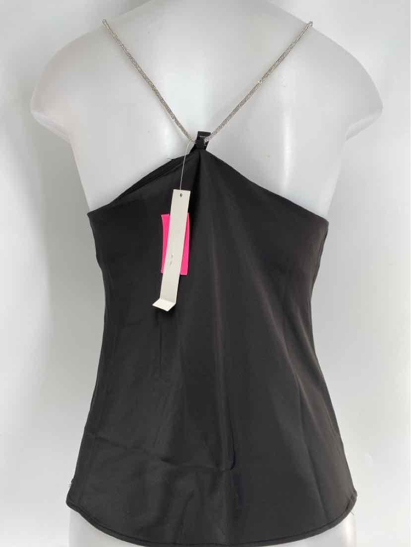 Size S AQUA Black Sateen Shirt
