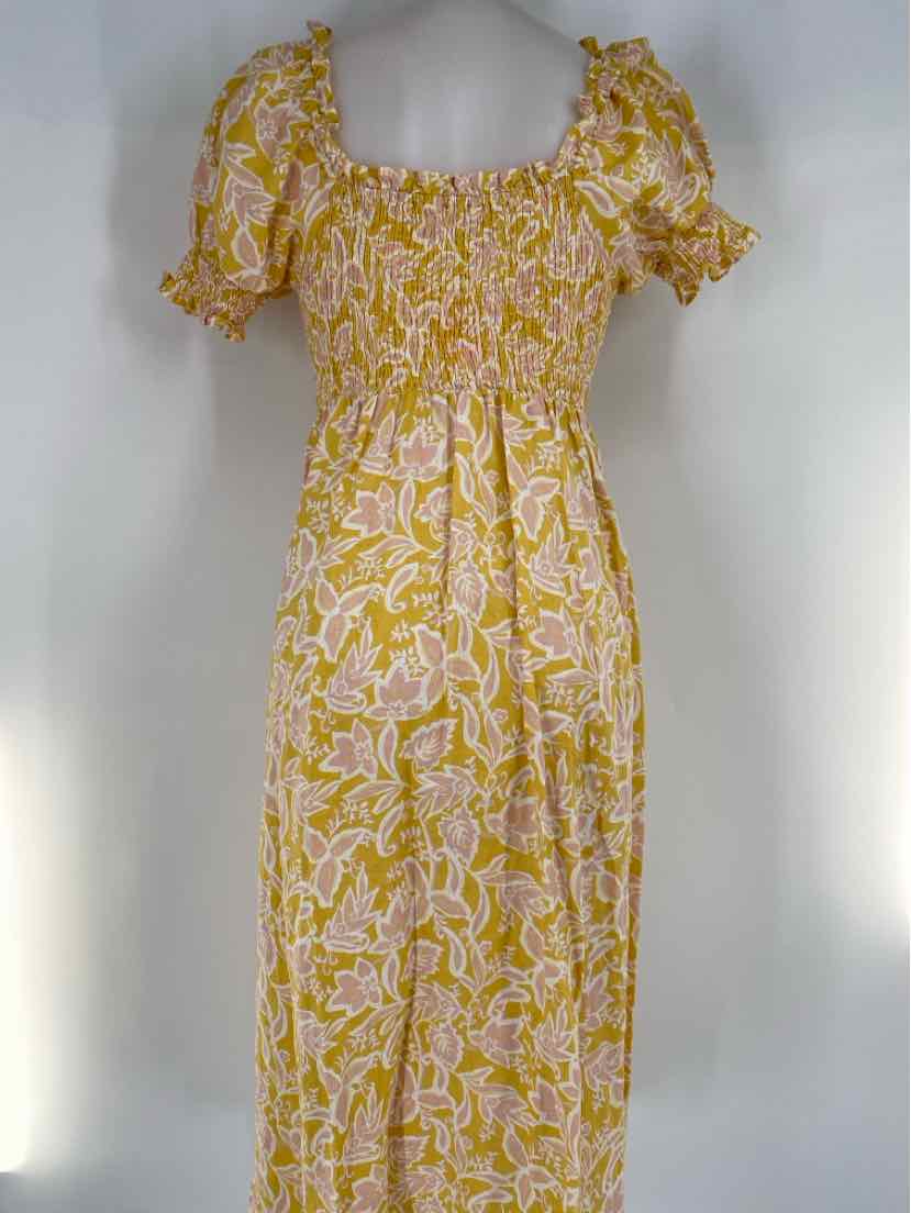 Size 6 Boden Yellow Print Dress