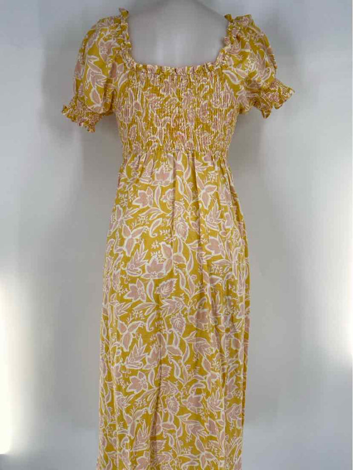 Size 6 Boden Yellow Print Dress