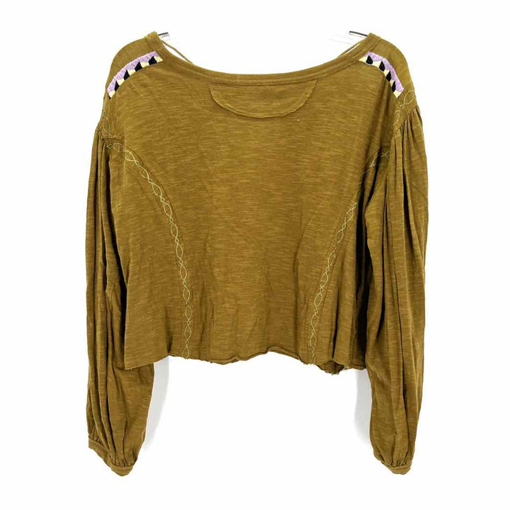 Size M FREE PEOPLE Olive Knit Shirt