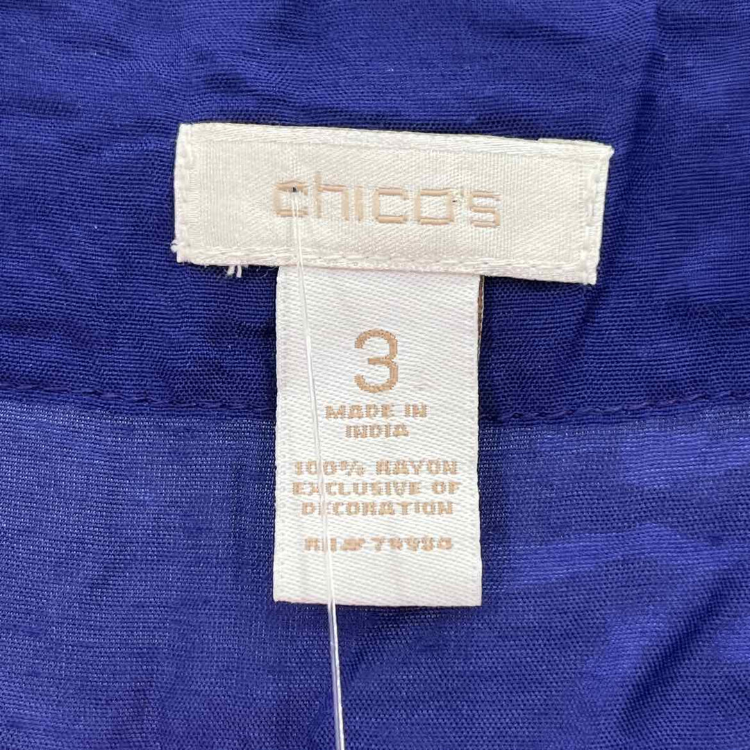 Size XL Chico's Royal Blue Beaded Shirt