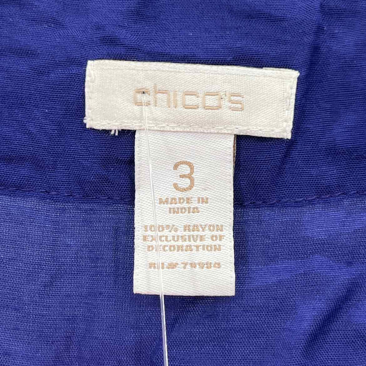 Size XL Chico's Royal Blue Beaded Shirt