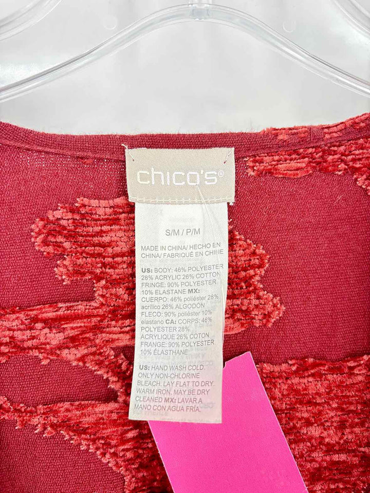 Size L Chico's Burgundy Cardigan