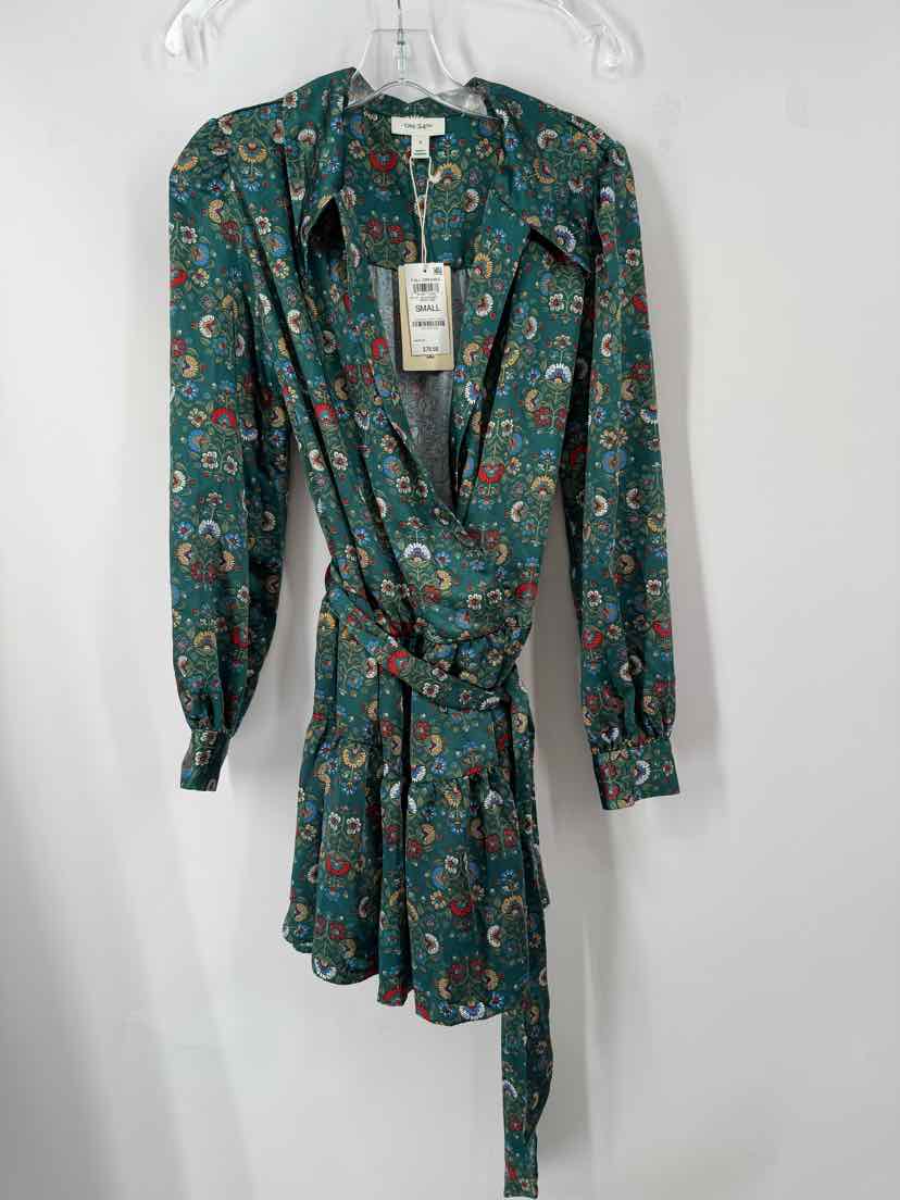 Size S ON 34TH Green Sateen Dress