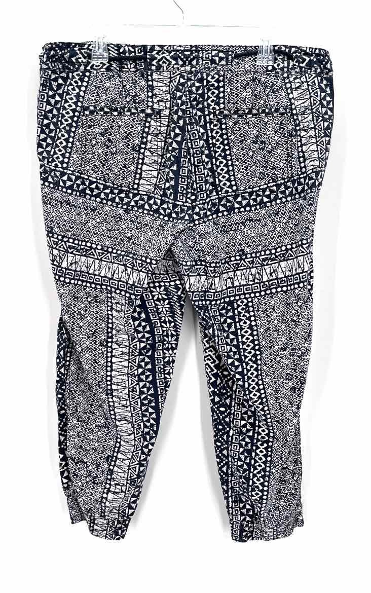Size 14 LOFT Navy Print Pants