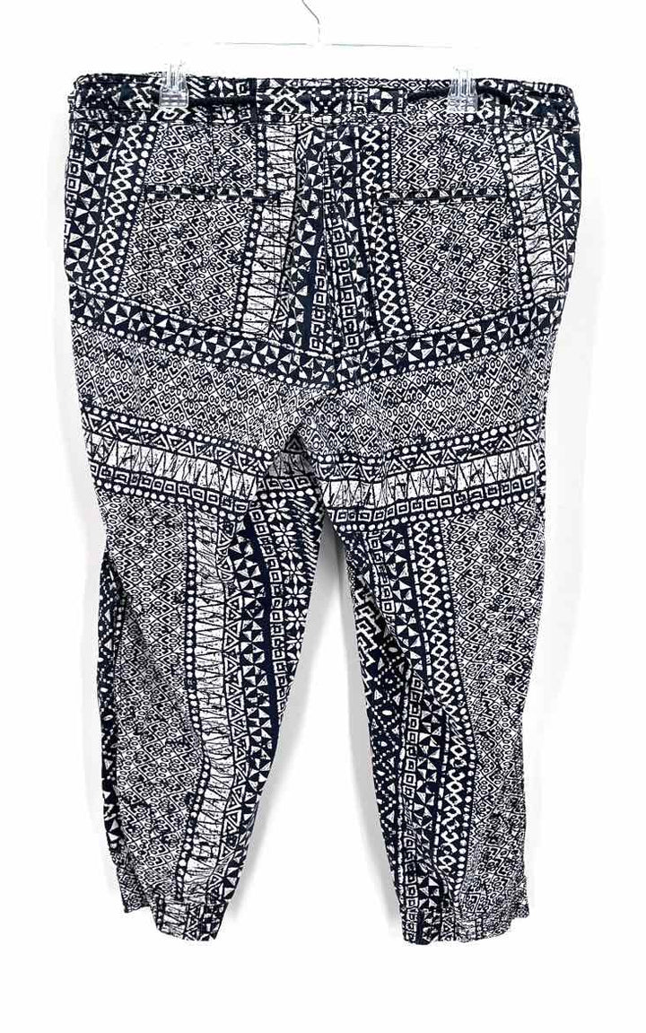 Size 14 LOFT Navy Print Pants