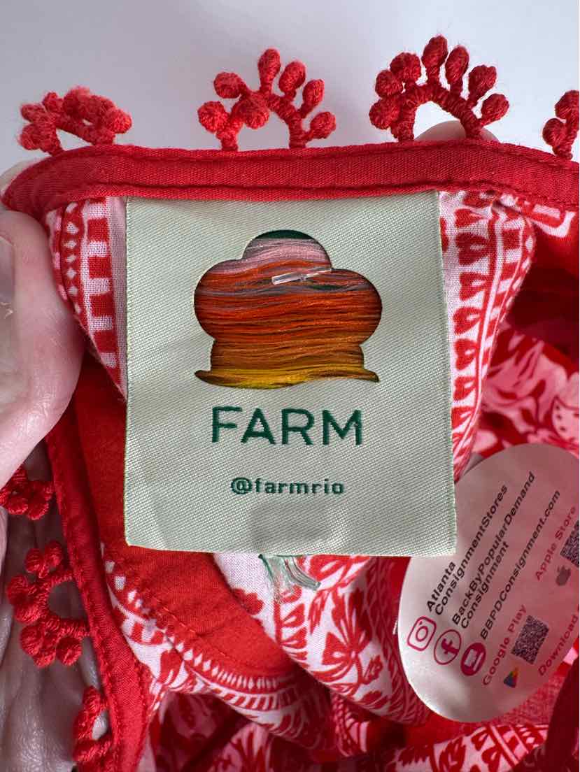 Size M FARM RIO Red Print Shirt