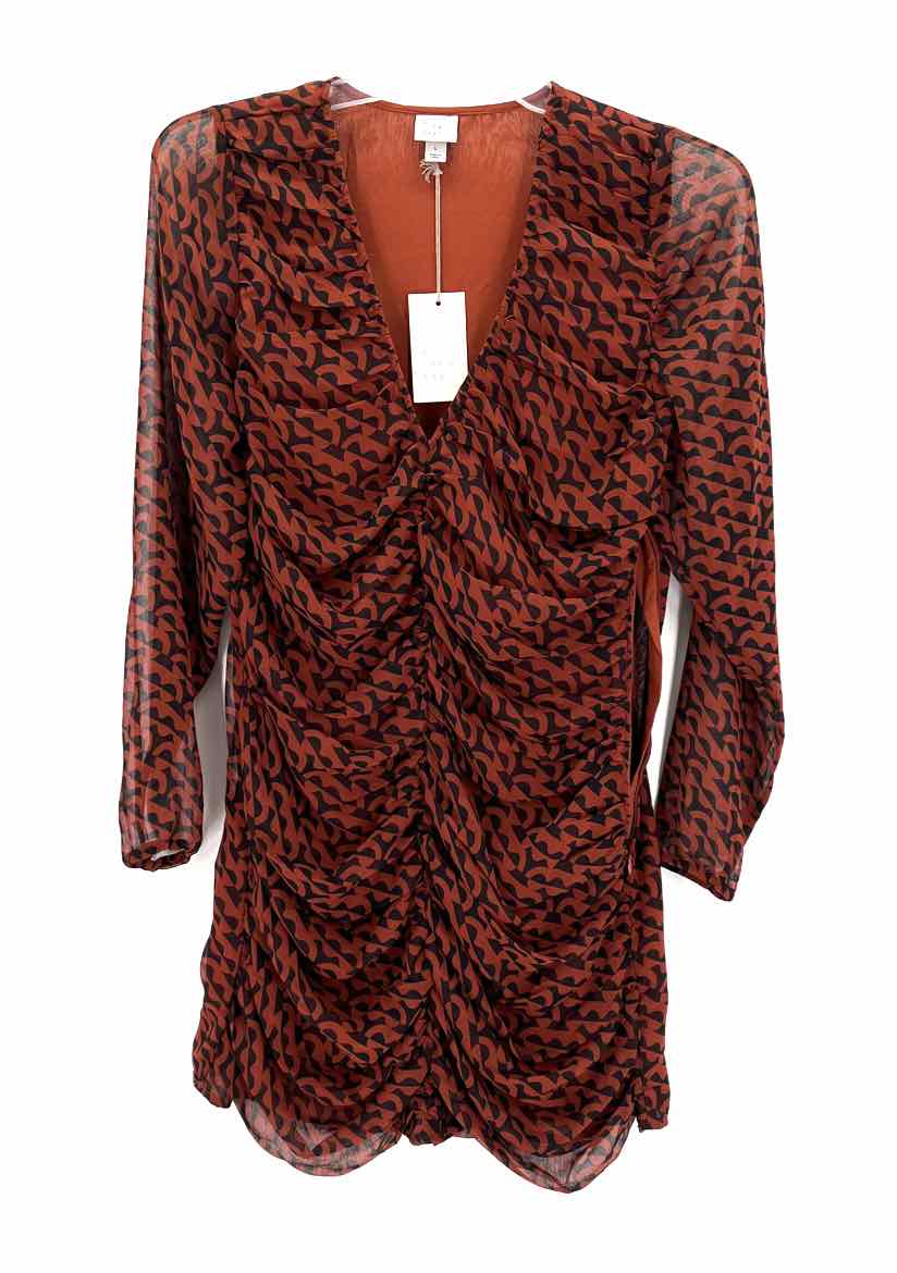 Size L A NEW DAY Brown Print Dress