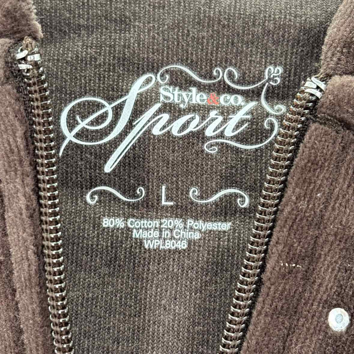 Size L Style & Co Brown Velour Jacket