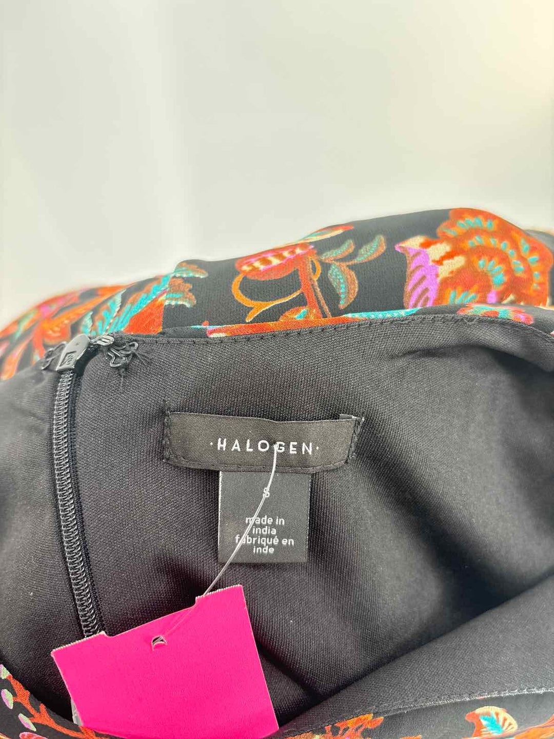 Size S HALOGEN Black Print Dress