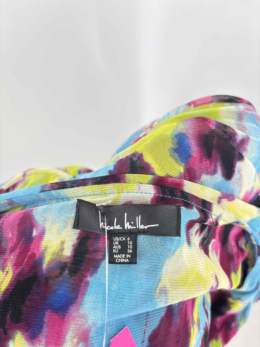 Size 6 NICOLE MILLER Multi-Color Dress