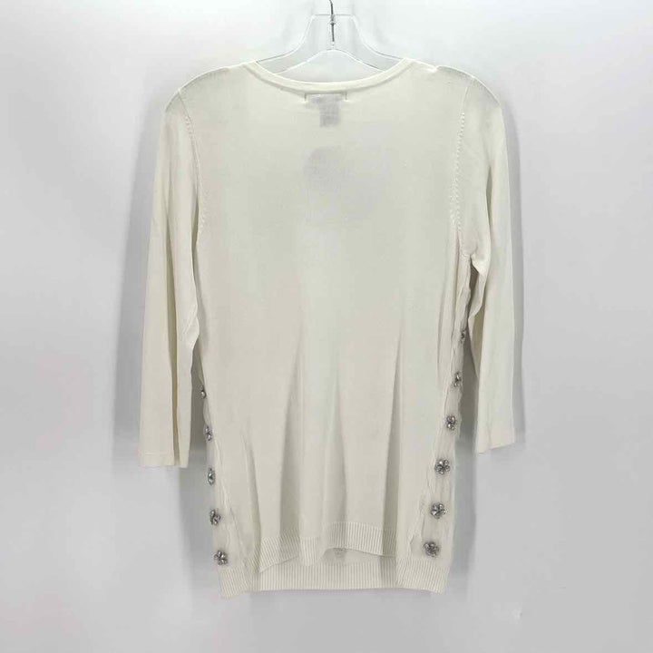 Size L ALBERTO MAKALI White Tulle Sweater