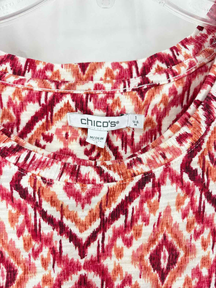 Size M Chico's PINK PRINT Shirt