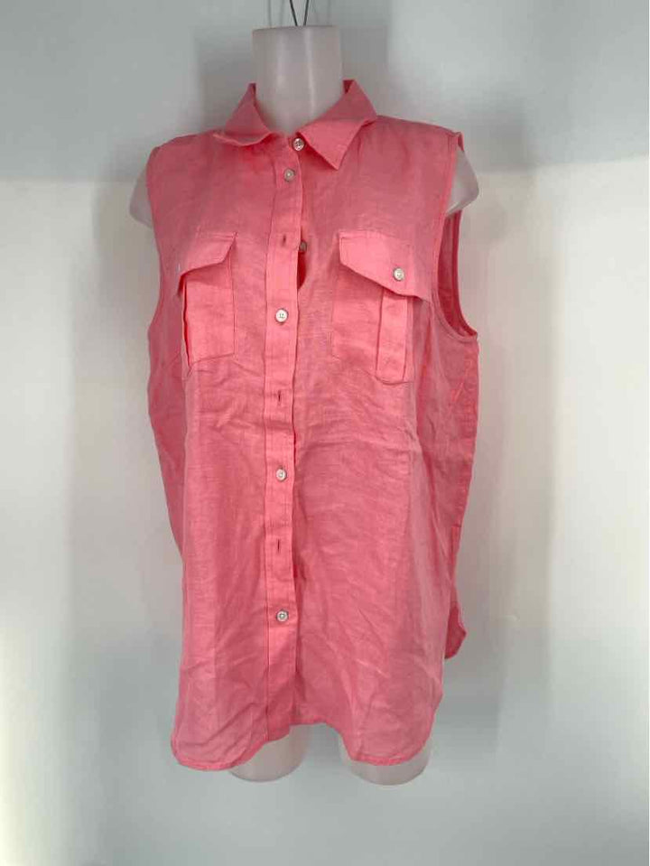 Size X Talbots Pink Linen Shirt