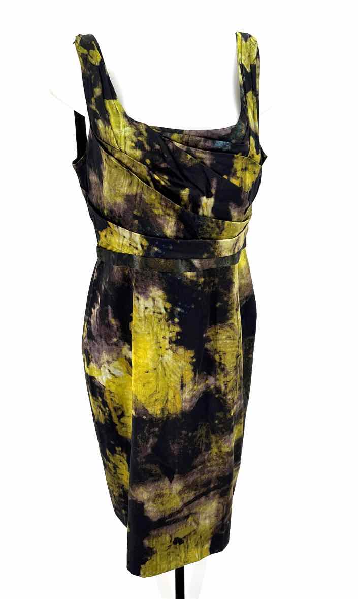Size M TAHARI Olive Sateen Dress