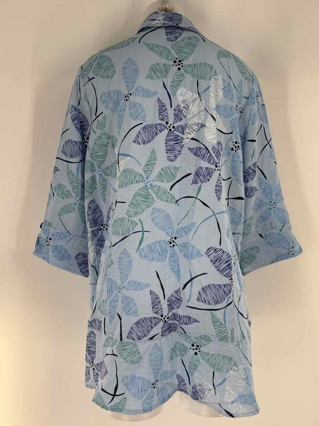 Size L Blue Print Shirt