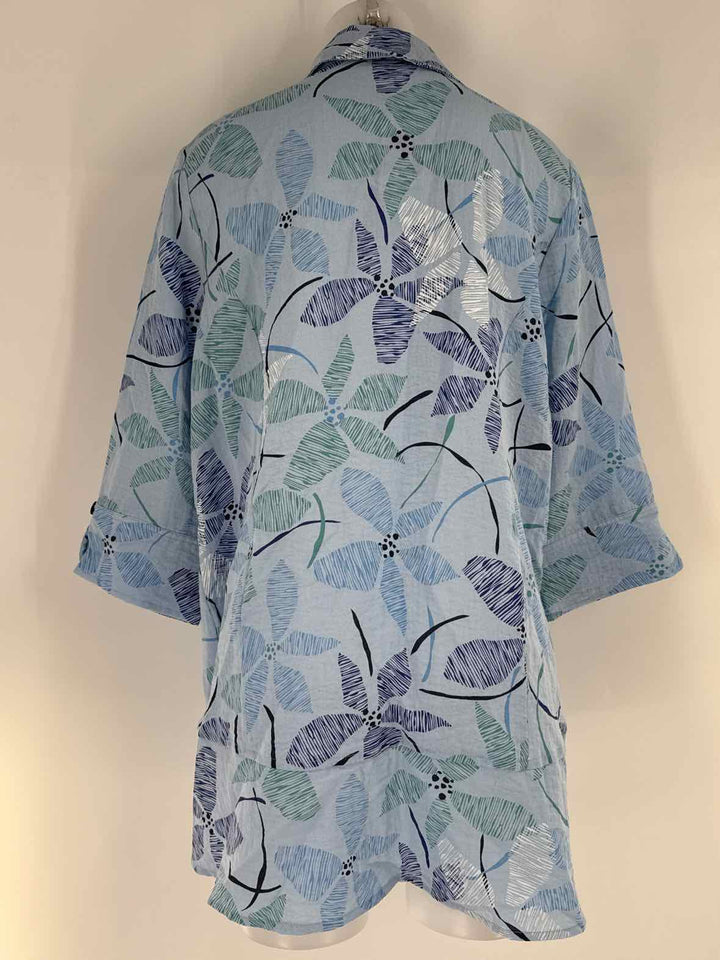 Size L Blue Print Shirt