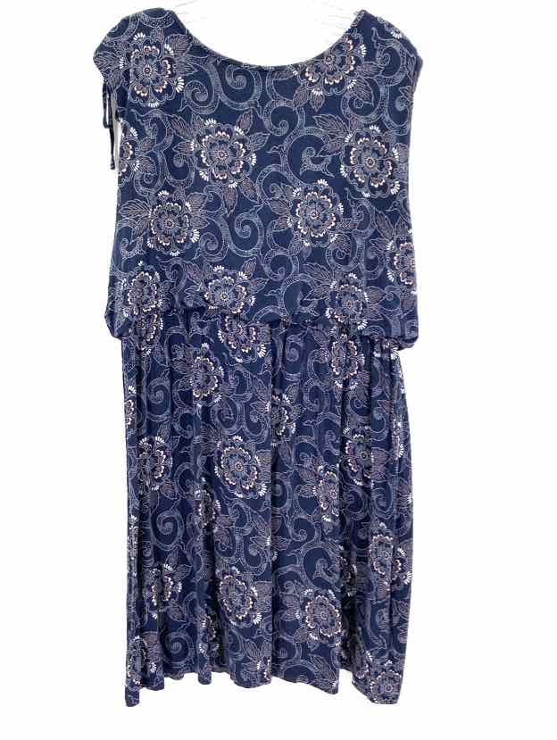 Size L LOFT Blue Print Dress