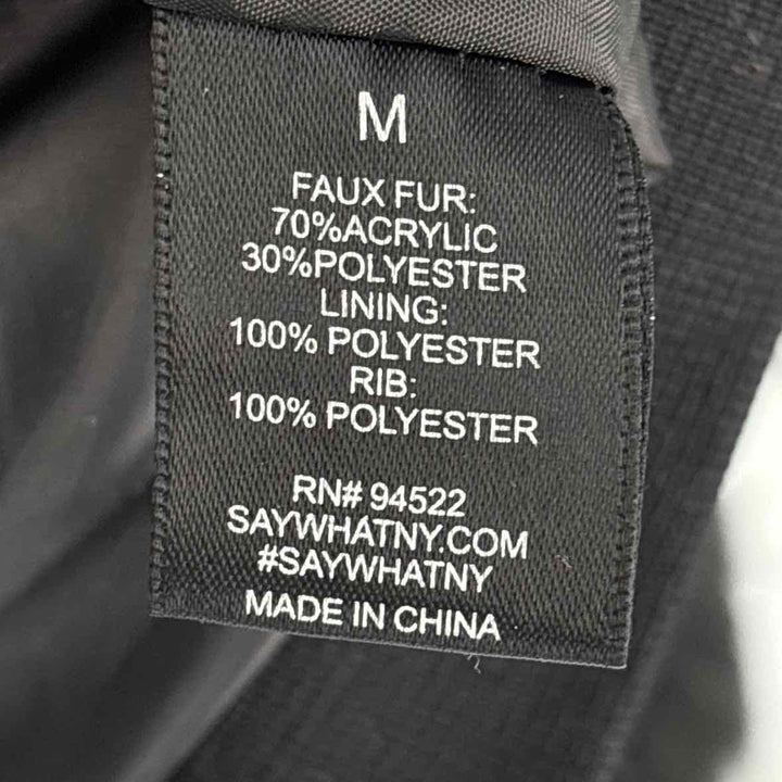 Size M Black Faux Fur Jacket
