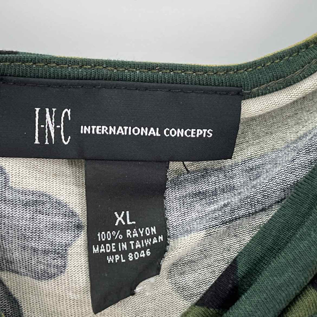 Size XL INC Green Print Dress