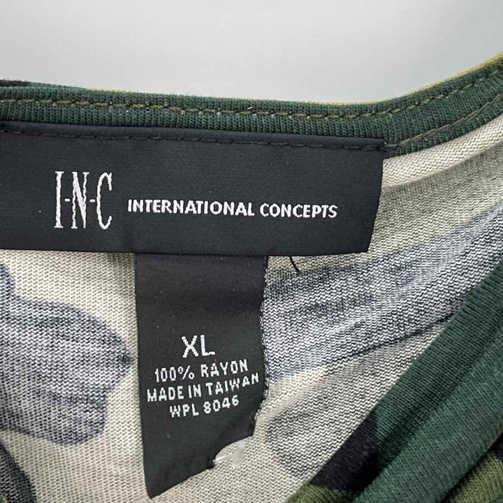 Size XL INC Green Print Dress