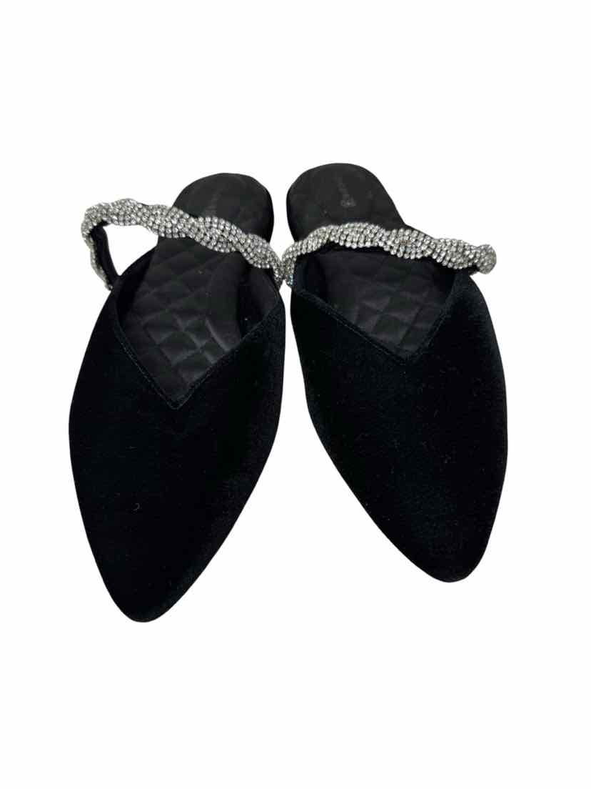 Shoe Size 8.5 BIRDIES Blue Velvet Mules