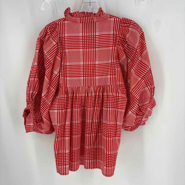 Size M NEVER A WALLFLOWER Red Print Shirt