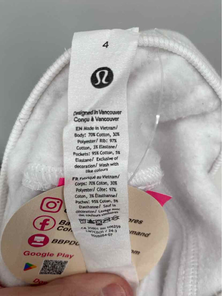 Size 4 Lululemon White Shorts