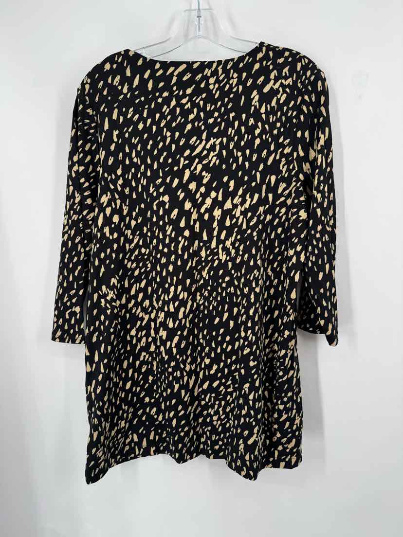 Size L Chico's Black Print Shirt