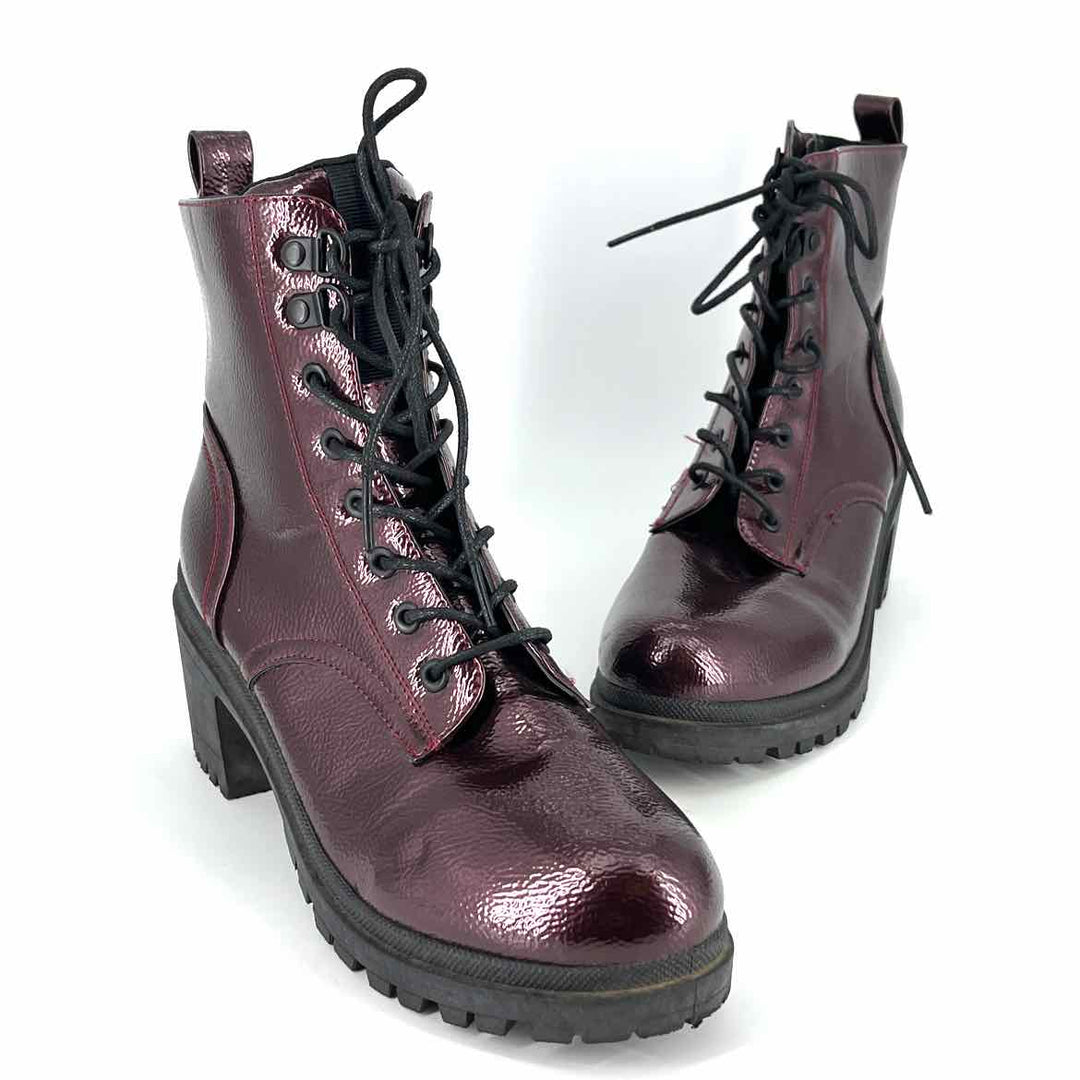 Shoe Size 7.5 ROUGE Burgundy PATENT Boots