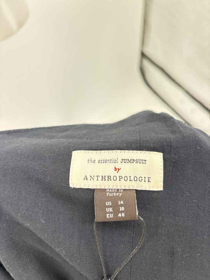 Size 14 Anthropologie Navy Print Pants
