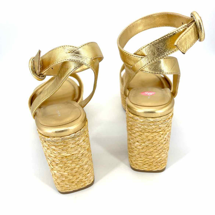 Shoe Size 9.5 MARC FISHER Gold Leather Sandals