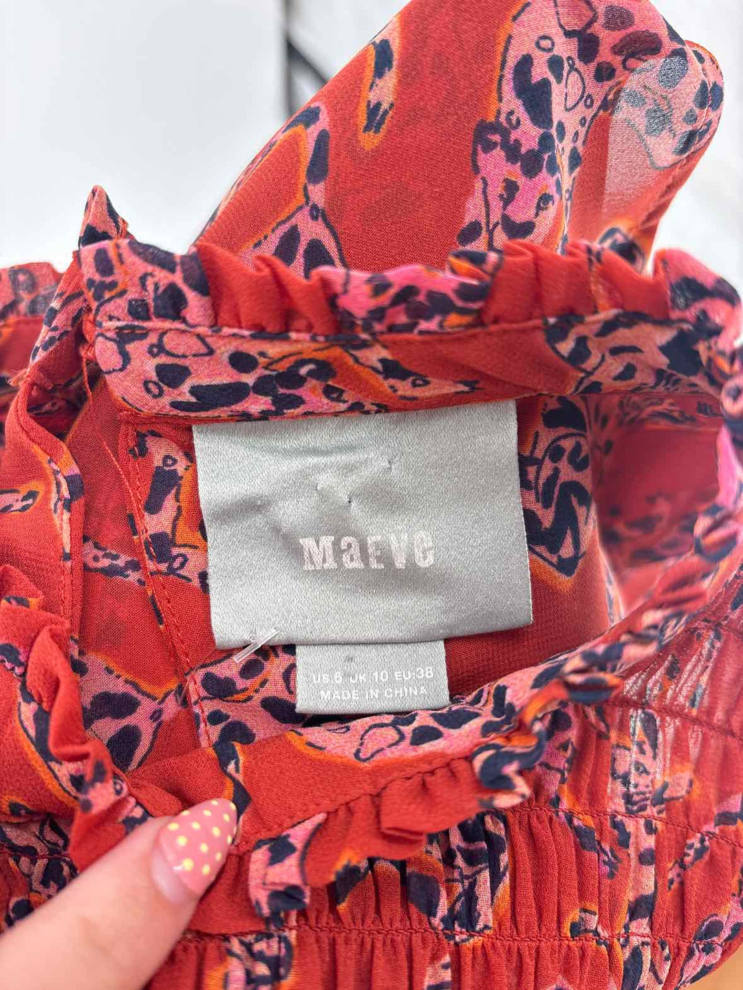 Size 6 MAEVE ORANGE PRINT Shirt