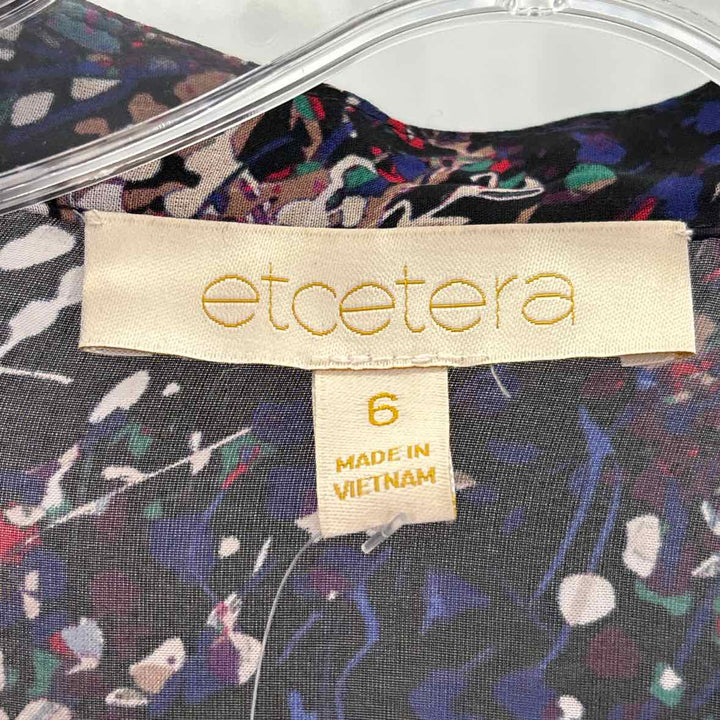 Size 6 ETCETERA Purple Print Shirt