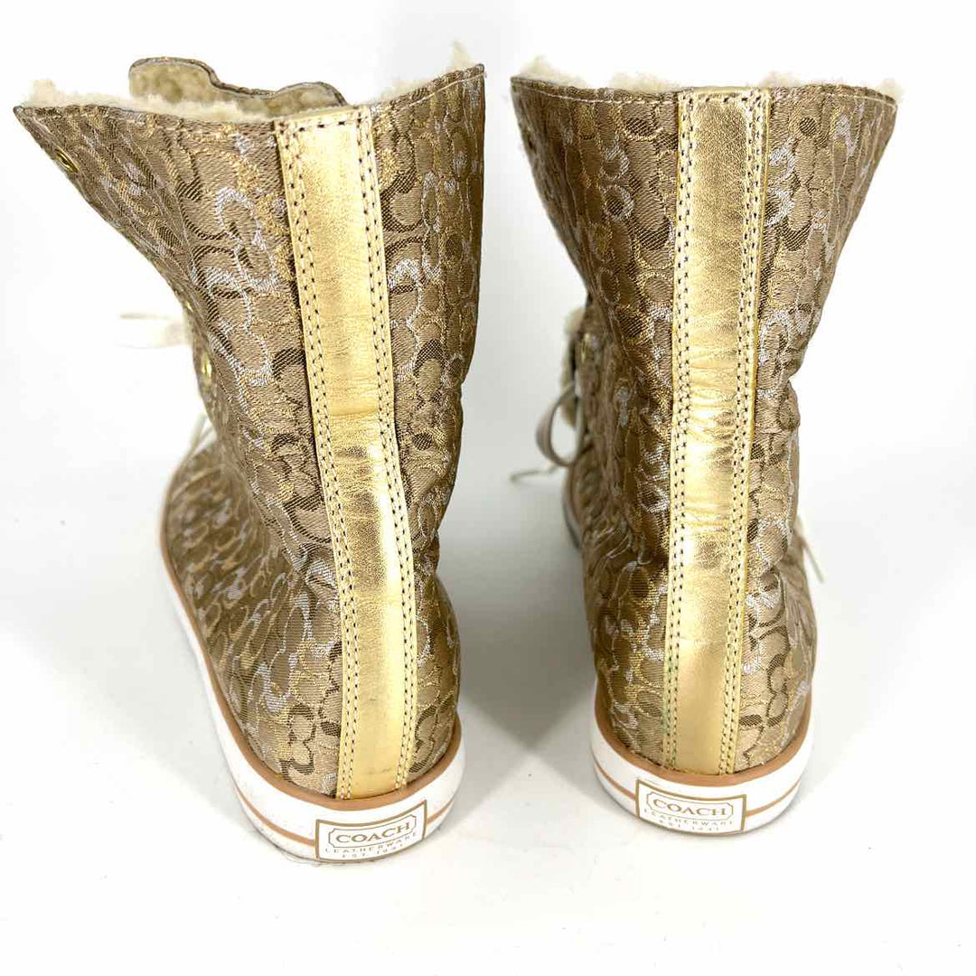 Shoe Size 7.5 Coach Gold Sneakers