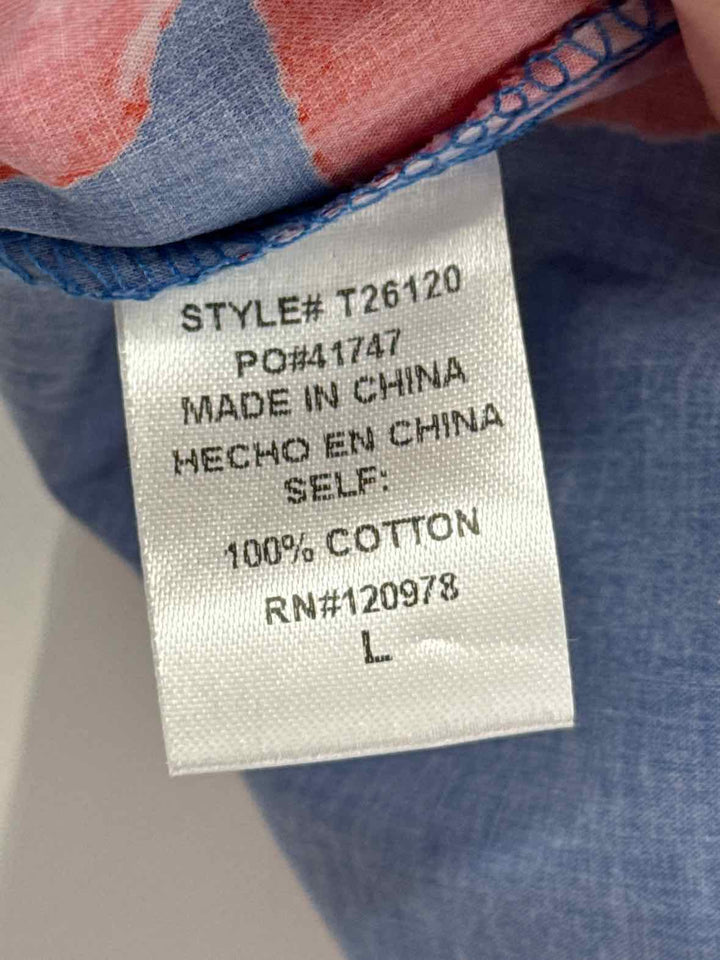 Size L ENTRO Blue Print Shirt