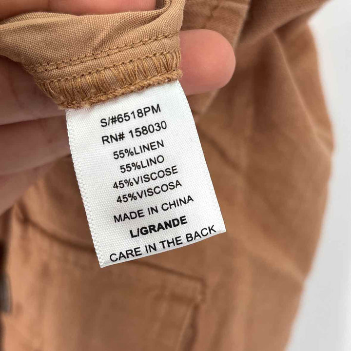 Size L Tan Linen Pants